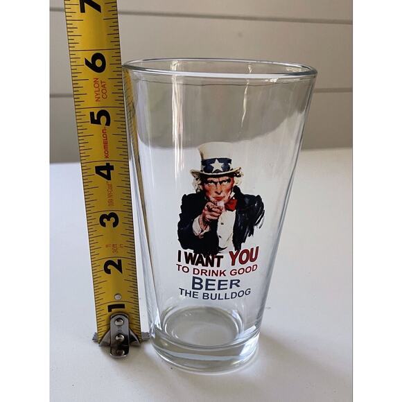 Uncle Sam Pint Beer Glass 
I Want You To Drink Beer The Bulldog - Picture 5 of 5
